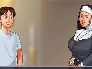 Nasty man sausage and a hot nun in a public escapade