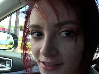 Hitch hiking teen outdoor public fuck in this hd video