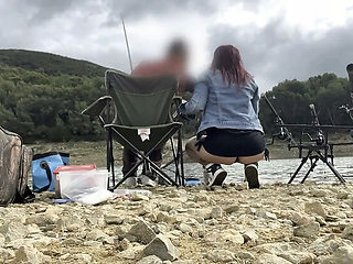 Amateur Couple Outdoor Blowjob and Facial by the Lake