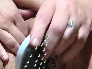 Fucking a Brush in Her Hairy Bush