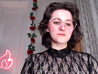 Brunette in Sexy Tight Lace Top
