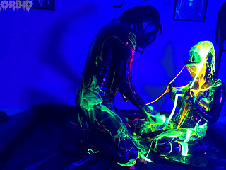 Uv Wet and Messy Gimpy Gas Mask Fun with Patricia