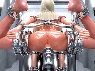 Blonde Slave in Metal Bondage - 3D BDSM Fetish Comic