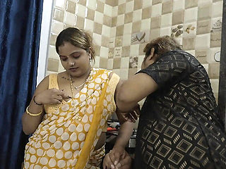 Lonely Indian Bhabhi Gets Horny in Kitchen - Friend Fucks Her Hard Anal & Doggy