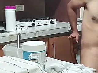 I Catch My Stepsister in the Kitchen Dancing Very Sexy Semi Naked -porn in Spanish.