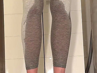 Wetting My Leggins and Red High Heels