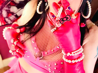 For Those Who Love Latex Gloves & Smoking! Tina Snua Wears Gloves With Rings & Smokes A Cigarette