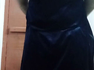 Indian Gay Crossdresser Gaurisissy Feeling Horny in Blue Salwar Kurta