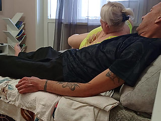 high-quality deep blowjob from a neighbor with cum swallowing