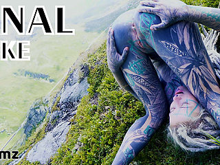 Tattooed couple OUTDOOR ANAL POV fuck