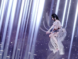 Ancient Style Hanfu Erotic Appeal Jiggling Breasts Bare Feet