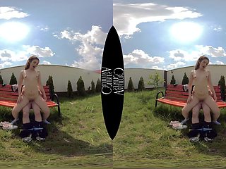 Teen Couple On Bench Amateurs VR