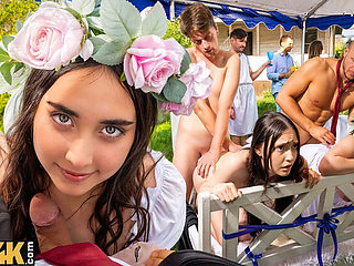 Hot Brunette Bride Sofia Lee Public Anal Sex Outdoor Wedding Group Fuck HD 1080p