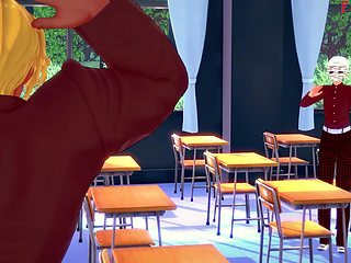 I almost fucked Teacher Rossweisse but ended up residing a bj from Kuroka - DXD NTR Madness