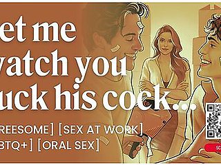 Asmr Audio Porn: Bisexual Male Mfm Threesome With Femdom Female Boss Cock Sharing & Dp - Erotic Audio