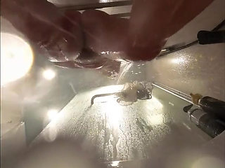 Webcam Under Stepsisters Bath. Wet Pussy After Sex with Boyfriend