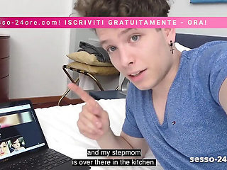 My horny Italian stepmom sucks my dick like a slut – real footage