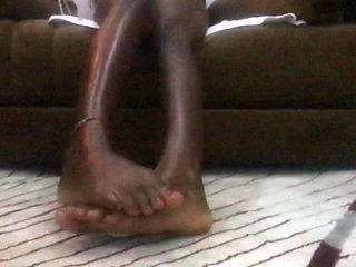 African Ebony Feet Fetish Petite Oiled Teen 18 Sitting