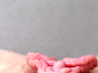 I Pull the Hood off My Clit and Touch It Closeup