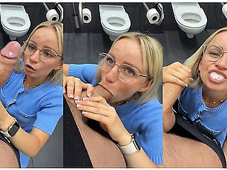 Girls With Glasses Are Always Sluts - Public Blowjob - Baebaezoe