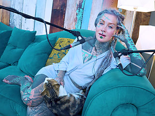 I talk about E - Empathy - ASMR podcast SFW talking goth skinny girl dreadlocks tattoo model inked girl