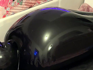 Wife Milks Her Submissive Husband-slave in an Inflatable Latex Bag - E-stim, Rimmer & Heavy Breathing