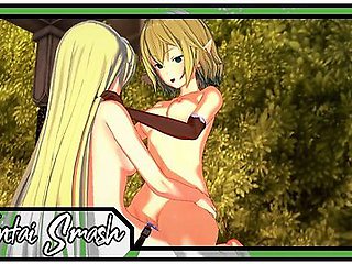 Lesbian Garden Romance with Strap-On Pleasure