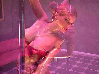 Hardcore rough sex, cum on pussy, pole dance strip