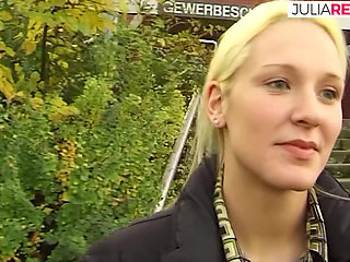 Blonde slut rubs clit and squeezes tits while naked