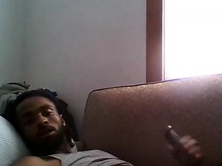 Big Black Cock Masturbating to Porn