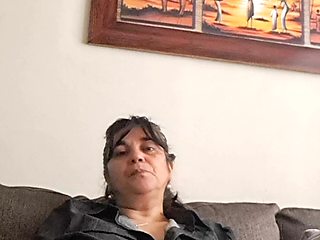 Mature MILF Seducing a Young Man by Showing Her Pussy