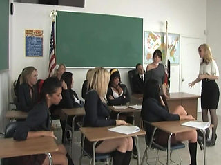 Lesbian sex orgy in the college