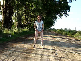 Patricia walking in the estancia