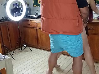 She tried to make salad and then she sucked some cock