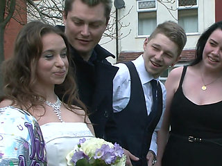 Cheating bride gets fucked hard