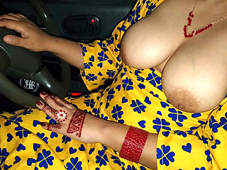 Desi Sister-in-law Gives Blowjob and Creampie in Car - QueenbeautyQB Big Natural Tits