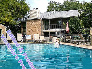 BBW Nurse Vicki and Handsome Harry in Pool Battle