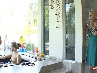 Two tender girls kiss, touch, and fuck each other in an amazing lesbian sex scene