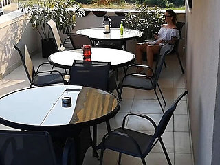 Wet Kelly My Hot Neighbor Masturbating on Terrace Outdoor Solo