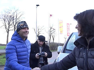 German MILF sucks and fucks hard in studio amateur HD video