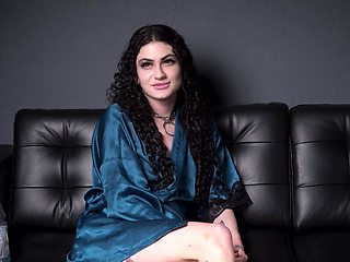 Lydia Black is tied up and tormented on the sofa