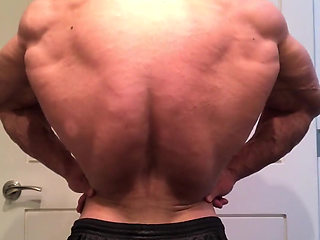 Jacked Bodybuilder Benji Bastian Flexing His Huge, Shredded, Muscles