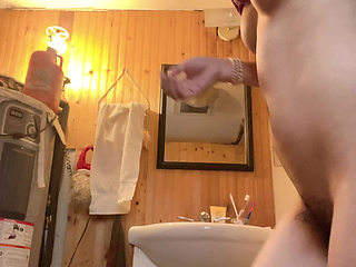 Pee Great Time Then Clean Hairy Pussy by Tap Water