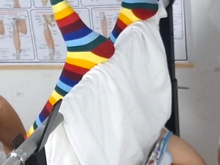 Girl for the First Time at the Gynecologist.