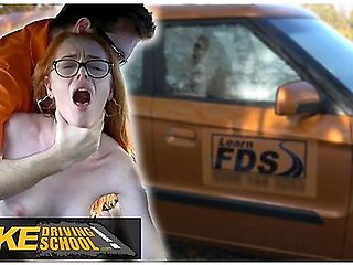 British Ginger Babe Ella Hughes Gets Her Perfect Pussy Fucked During Driving L