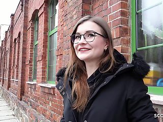 Tiny Emily - German Small Glasses Student 18+ Pick Up And Talk To Casting Fuck