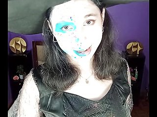 crazy witch DaniTheCutie fucks herself on Halloween night