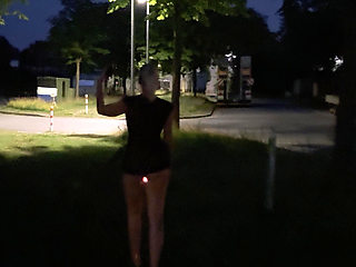 Dirty Nylon Slut Gets Fucked on the Street
