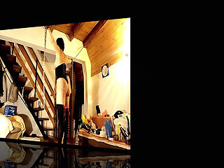 Dildo Gagged Slave Slut Is Whipped & Fucked Hard