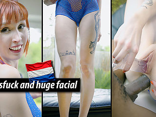Assfuck and Mega Facial for the Super Horny Dutch Girl with the Longest Legs